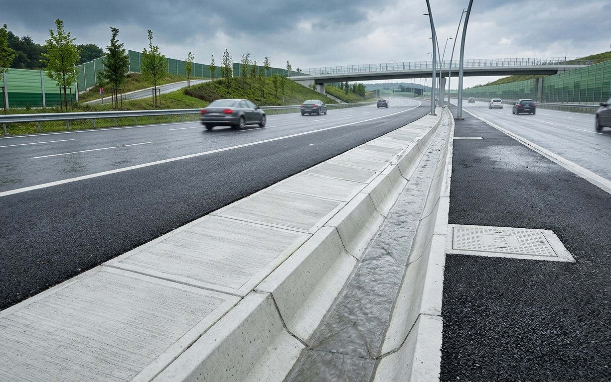 Otoyol Güvenliğinde Drenajın Önemi Beton Su Olukları ile Kızaklama (Aquaplaning) Riskini Önleme İES Galvaniz